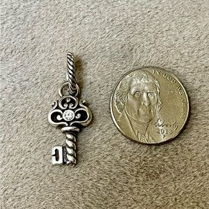 Brighton Collectibles Silver Key Pendant with Crystal Detail